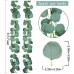 TOPHOUSE 2 Pack 6.5 Feet Artificial Silver Dollar Eucalyptus Leaves Garland 164 Pcs Leaves Garland Greenery Wedding Backdrop Arch Wall Decor in Grey Green