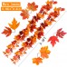 TOPHOUSE 2Pcs Artificial Autumn Fall Maple Leaves Garlands 5.9 Feet Hanging Vines Fall Foliage Garland for Indoor Outdoor Wedding Thanksgiving Dinner Party Decor
