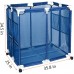 TOPHOUSE Mesh Pool Storage Basket Container Rolling Organizer Bin for Floats, Swim Toys, Goggles, Pool Noodle, Beach Balls Equipment,25" W x 35.8" L x 34.5" H