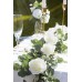 TOPHOUSE Eucalyptus Garland with White Roses 6Ft Artificial Vines Faux Silk Greenery Eucalyptus Leaves for Wedding Backdrop Wall Decor
