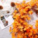 TOPHOUSE 6.5ft Fall Maple Leaves Garland, Artificial Autumn Garland for Thanksgiving Halloween Fireplace Outdoor Wedding Party Home Decorations