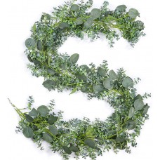 TOPHOUSE 2 Pack Eucalyptus Garland Artificial Greenery Garland Vines with Frosted Leaves for Wedding Room Table Mantle Spring Decor